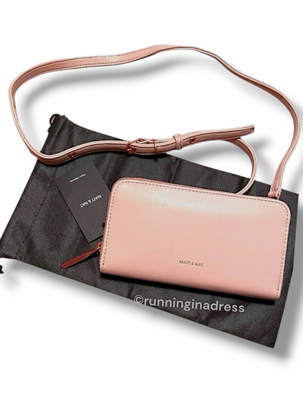 Matt & Nat Loom Inver Vegan Leather Crossbody Wallet Bag Chalet Rose Gold NWT